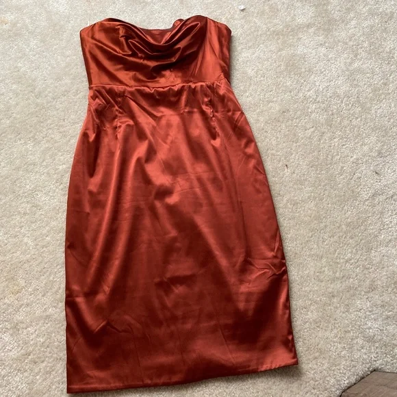knee length dresses for ladies Asymmetric Scarf-Detail Midaxi Dress in True Red main image 1